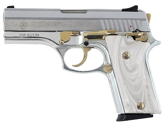 Taurus PT940, .40SW, 4in, Stainless, Gold H.lights, Pearl Grp **