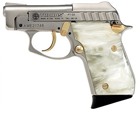 Taurus PT22 .22 LR 2 Nickel/Gold, Pearl grips