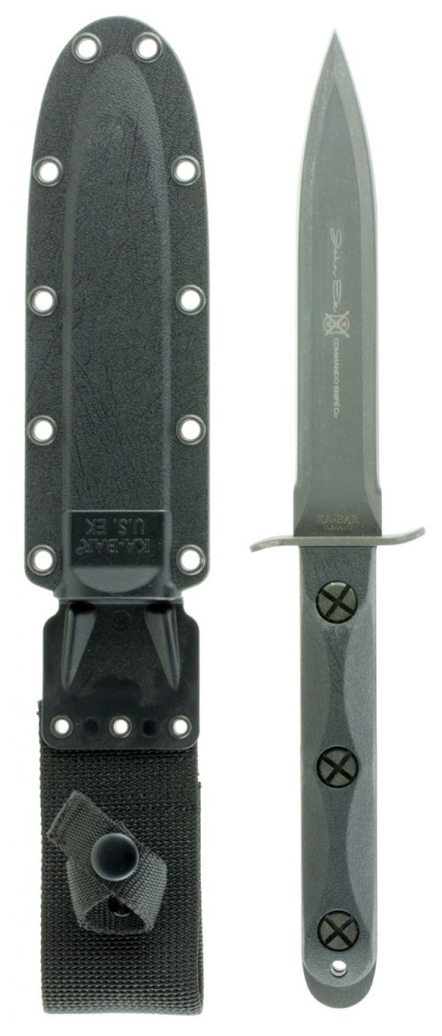 Ka-Bar 4 Ek Fixed 6.6 1095 Cro-Van Spear Point Black Glass Filled Nylon