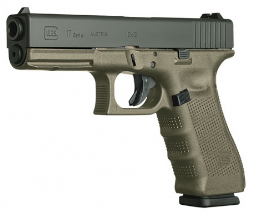 Glock G17 Double Action 9mm 4.48 17+1 OD Green Grip Black