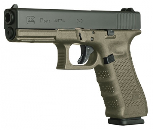Glock G17 Double Action 9mm 4.48 10+1 OD Green Grip Black