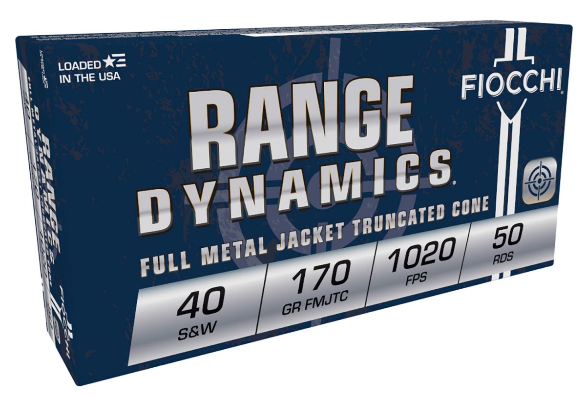 Fiocchi Pistol Shooting Dynamics Full Metal Jacket 40 S&W Ammo 170 gr Truncated Cone 50 Round Box