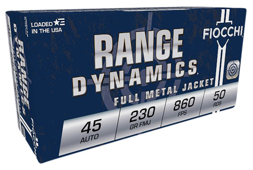 Fiocchi 45A500 Range Dynamics 45ACP 230gr Full Metal Jacket 50 Per Box/10 Case