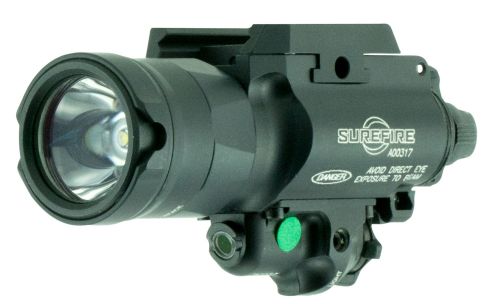 Surefire X400UHAGN X400UH Weaponlight w/Laser Clear LED 1000 Lumens 1000 Lumens/515nm Green Laser Black Anodized Aluminum