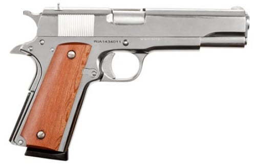 Rock Island Armory GI Standard FS Single .45 ACP 5 8+1 Wood Grip Nickel