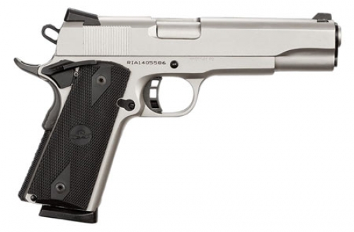 Rock Island Armory Rock Standard FS Single .45 ACP 5 8+1 Black Rubber Grip Nicke