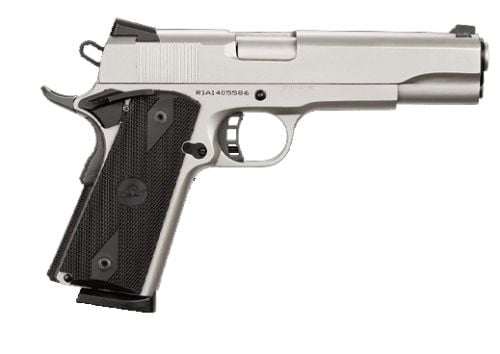 Rock Island Armory Rock Standard FS Single .45 ACP 5 8+1 Black Rubber Grip Nicke
