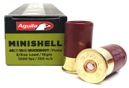 Aguila Minishell 12 GA  Ammo 1.75 5/8 oz 4B (7P)/1B (4P)  20rd box