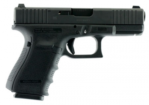 Glock G19 Gen4 Double Action 9mm 4.01 10+1 FS (Steel) Black Interch