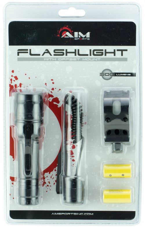 Aim Sports Flashlight With Offset Mount 500 Lumens Black