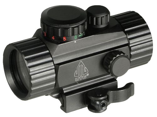 UTG Circle Dot Sight 1x 30mm 4 MOA Illuminated Red/Green Circle Dot CR2032 Lithium Black Hardcoat Anodized