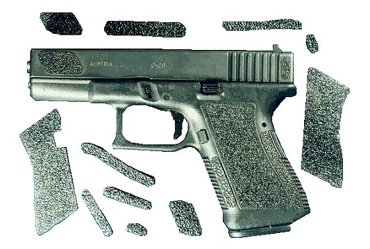 Decal Grip For Glock 17/18/22/24/31/34/35 Grip Decals Blk Rubber Pre-cut Ad