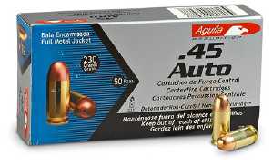Aguila 45 ACP 230gr. FMJ 500RD Case, SHIPPING INCLUDED - AGU45FMJCS500