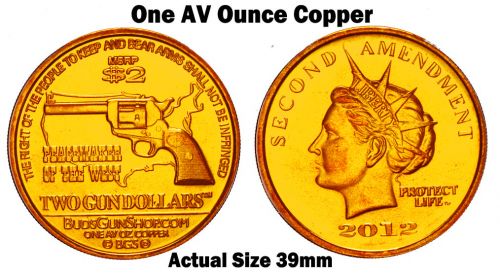 2012 $2 Copper Gun Dollar