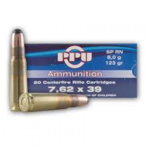 PRVI Partisan 7.62x39 123gr. Soft Point, 20 RDS (Brass Case)