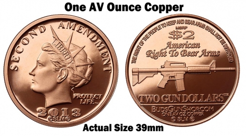2013 $2 Copper Gun Dollar Package of 500