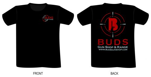 Buds Gun Shop & Range Black T-Shirt - Large