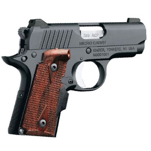 Kimber Micro Carry Pistol w/Holster, 380 ACP, 2.75, CrimsonTrace Grips, Matte Black, 6 Rd