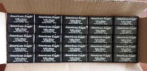 Federal 5.56/.223 55 Gr FMJ 500 Round Case- Free Shipping