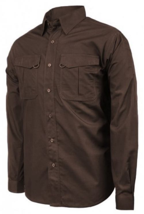 BlackHawk Mens L/S Tac Shirt Chocolate - Medium