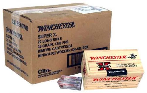 Winchester WOOD BOX .22 LR (CASE) WOODEN GIFT BOXES 3000rds
