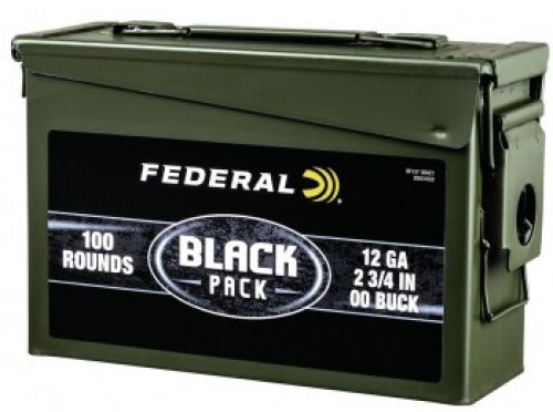 Federal Black Pack 12GA 00 Buckshot 2 100RD Can