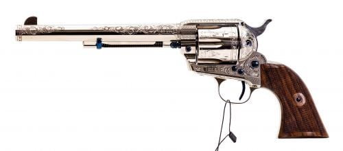 Standard Manufacturing SAA Nickel Engraved 7.5 45 Long Colt Revolver