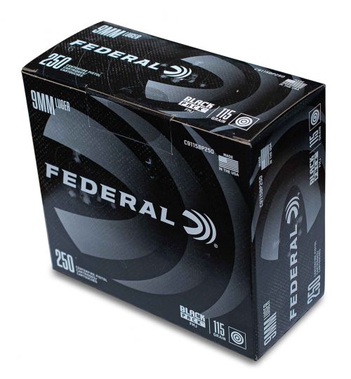 Federal Black Pack 9mm 115gr FMJ 250 rounds