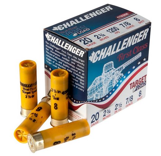Challenger First Class Target 20 GA 2-3/4 7/8oz #8 25rd box 1200fps