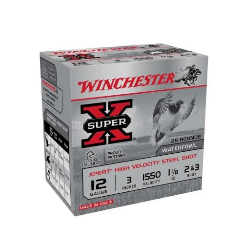 Winchester Super X Xpert High Velocity Steel 12 Gauge Ammo 3 2 & 3 Shot 25 Round Box