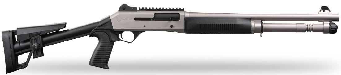 Panzer M4 Tactical Marine 12ga 18.5\ Nickel Fixed Skeleton Stock