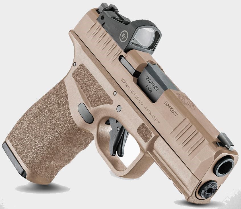 Springfield Armory Hellcat Pro OSP 9mm 3.7 Flat Dark Earth, Crimson Trace CT-1500 Red Dot