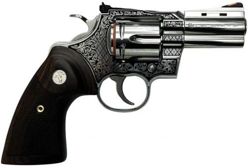 Colt Python "Filligree Frame" Handgun .357 Mag 6rd Capacity 3" Barrel Stainless Finish Wood Grips - PYTHONSP3WTSFB