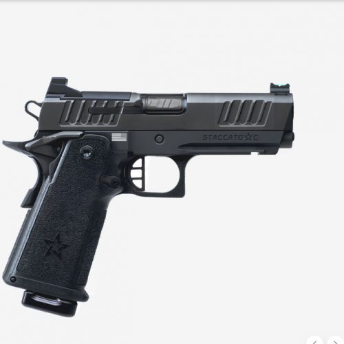 Staccato 2011 C Optic Ready 9mm 4 Full Size Grip, DLC Barrel & Slide, Flat Trigger, 17+1