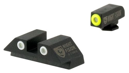 Night Fision Perfect Dot Fixed for Glock Green/Yellow, Green/White Tritium Handgun Sights
