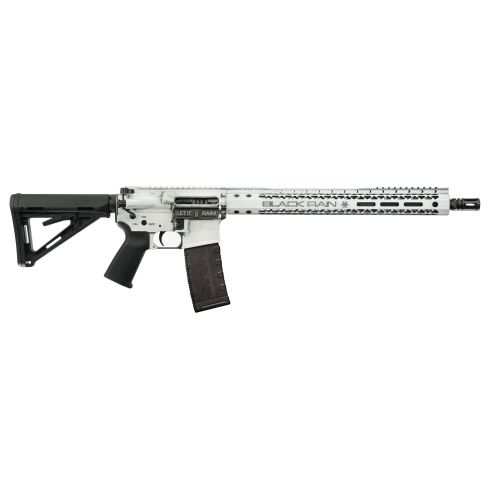 Black Rain Ordnance Spec15 223 Remington/5.56 NATO AR15 Semi Auto Rifle, 16 Barrel, Black and White Battleworn, 30 Rounds