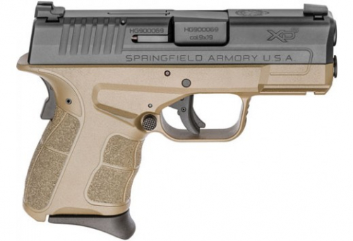 Springfield Armory XD-S Mod 2 9mm Luger Double 3.30 TNS 7+1 Black Polymer Grip Flat Dark Earth Polymer Frame Black
