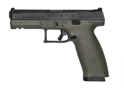 CZ P-10 F 9MM ODG/BLK SLIDE Night Sights 19RD