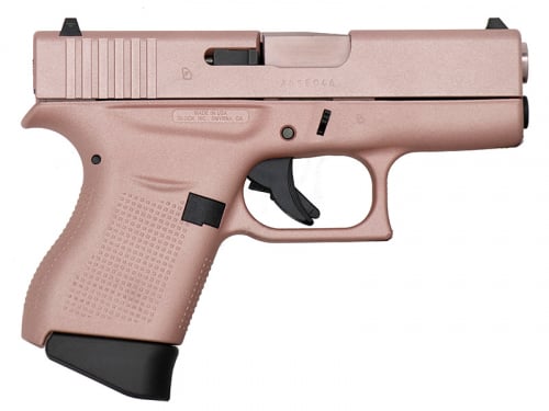 Glock - G43, 9mm, 3.39 Barrel, Fixed Sights, Rose Gold Cerakote, Rose Gold Pvd Barrel, 2 6-rd