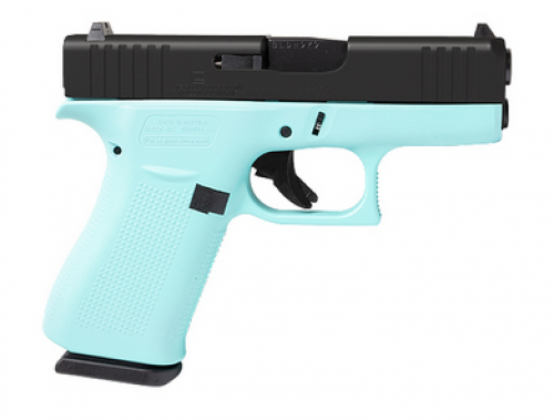 Glock 43X USA 9mm 3.4 Robins Egg Blue & Elite Black 10+1