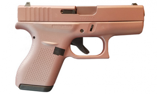 Glock - G42, 380 ACP, 3.25 Barrel, Fixed Sights, Rose Gold, Rose Gold Pvd barrel, 2/6rd