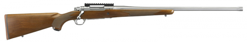 Ruger - M77 Hawkeye Hunter, 7mm Rem Mag, 24 Barrel, Stainless/Walnut, w/20 MOA Rail, 3-rd