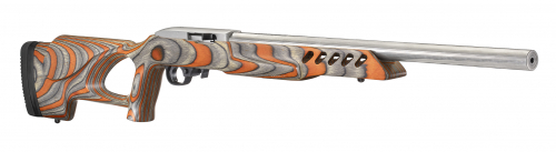 Ruger 10/22 Semi Auto Rifle, 22 LR, 20 Target BBL, Stainless Steel Hammer Forged Finish, BLK/ORG Lam. Thumbhole STK, 10rd