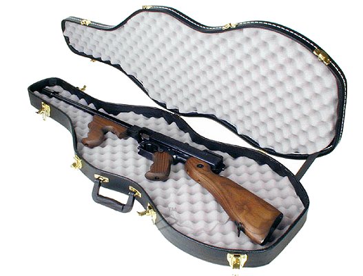 Thompson Gun Case w/Black Textured Finish & Gold Hardware