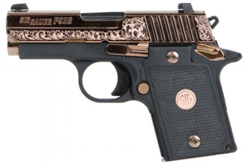 Sig Sauer P938 Single 9mm 3 6+1 Black G10 Grip Polished Rose Gold