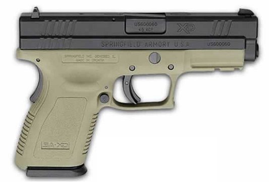 Springfield Armory XD9646SP06 XD Cmpt 45 ACP 4 10+1, 13+1 Poly Grip OD/Blk