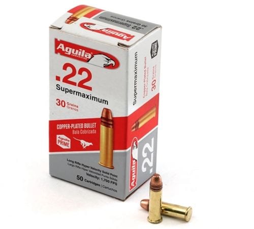 Aguila Supermaximum  22 Long Rifle Ammo 30gr Solid Point  50 Round Box