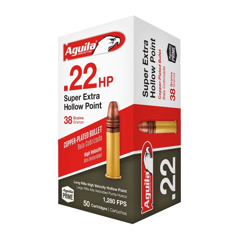 Aguila Super Extra High Velocity  22 Long Rifle Ammo 38gr Hollow Point  50 Round Box