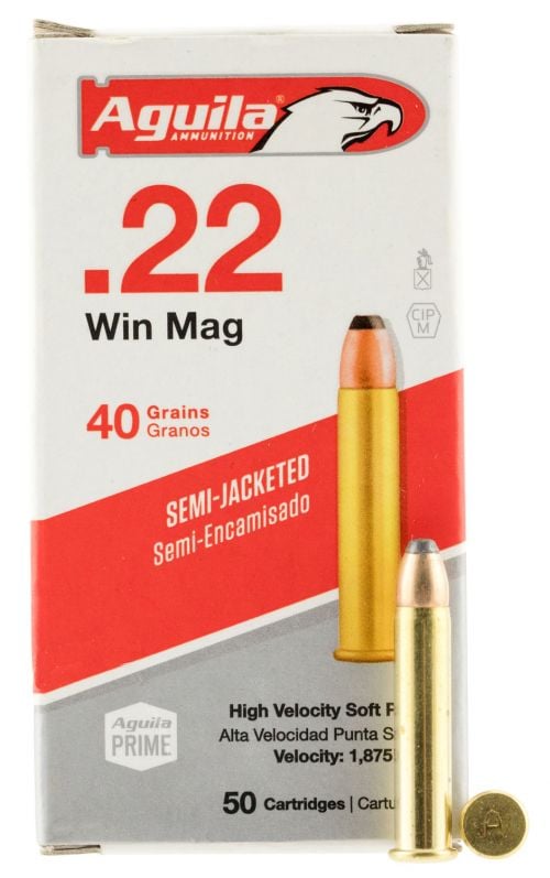 Aguila High Velocity 22 Mag 40gr Semi-Jacketed Soft Point 50rd box