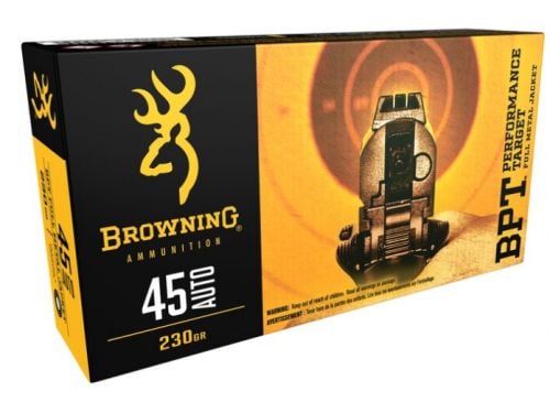 Browning BPT Performance Target Full Metal Jacket 45 ACP Ammo 100 Round Box